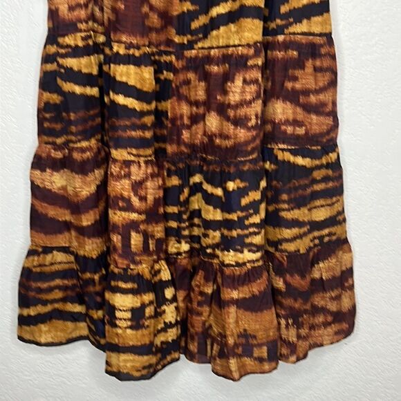 NWT ULLA JOHNSON Tiered Silk Midi Skirt - Multicolour. Size 8 - Picture 5 of 15